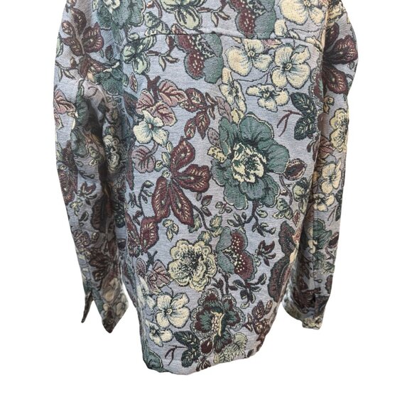 NWT ZARA Medium Blue Floral Tapestry Shacket - Picture 6 of 14